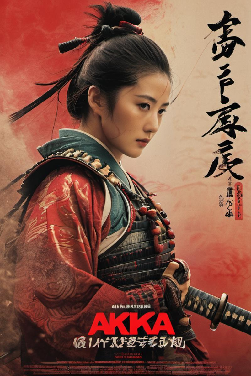 38151-664495645-Akira Kurosawa's cinematic style poster,A 28-year-old girl,full body shoot,embodying the spirit of a Samurai from the Warring St.png